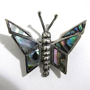 VTG Mexican Sterling Silver Butterfly Brooch
